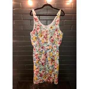 Guess Designer Floral Faux Wrap Print Dress